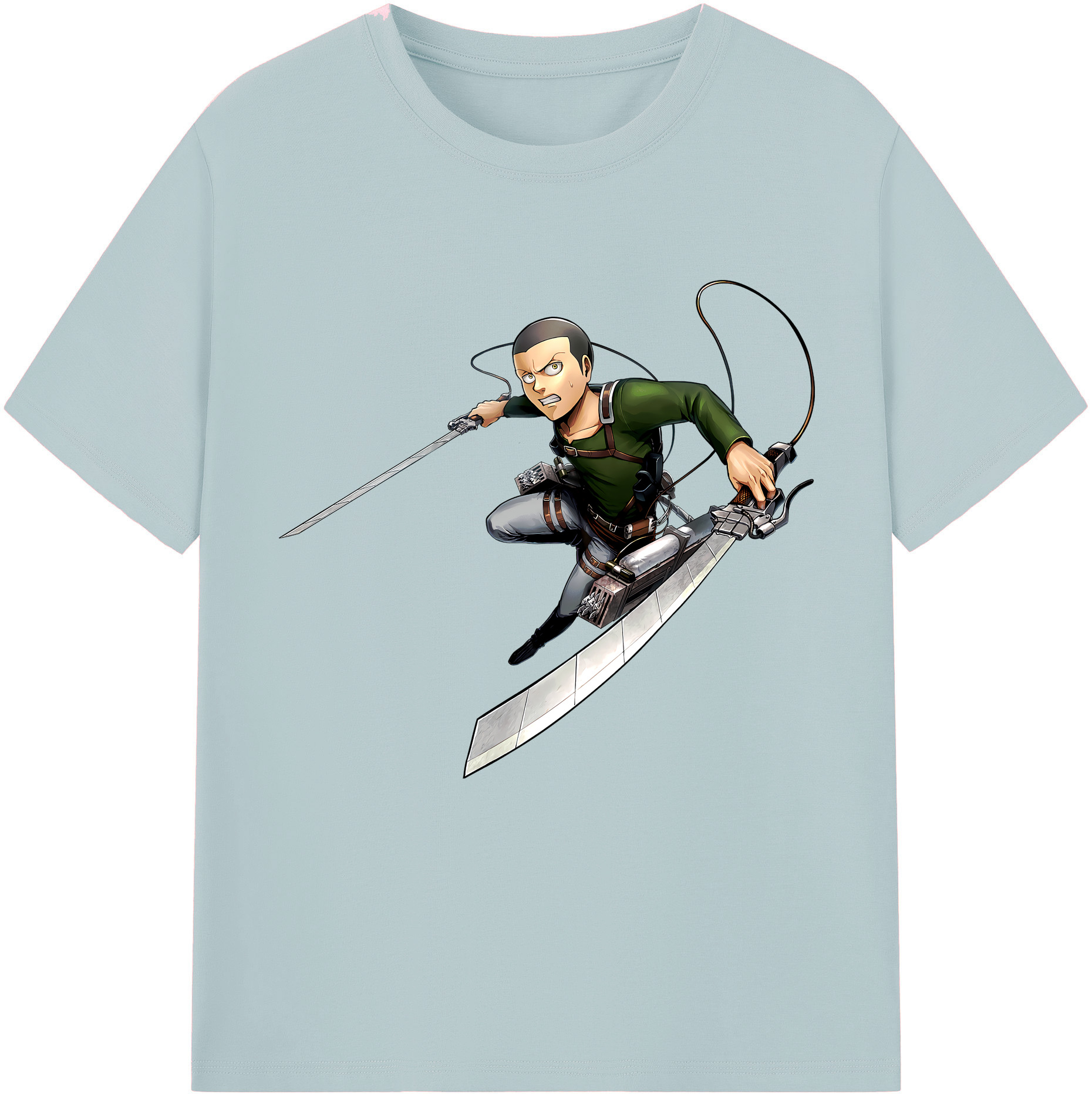 （画像用） 進撃の巨人 コニー·スプリンガー Attack on Titan Connie Springer 綿100％半袖Tシャツ（フロントプリント）